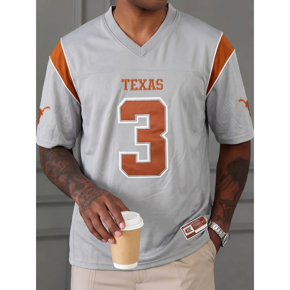 Colosseum Football Jersey Mens Large Grey Texas Longhorns Quinn Ewers #3 NIL